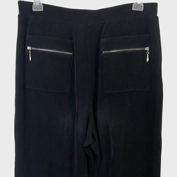 Chico's Travelers Comfort Fit Wide-Leg Black Zipper Pocket Pants Women's Size 2 - Picture 6 of 9